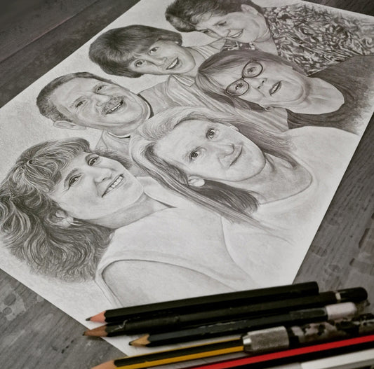 A1 Hand Drawing with Four People