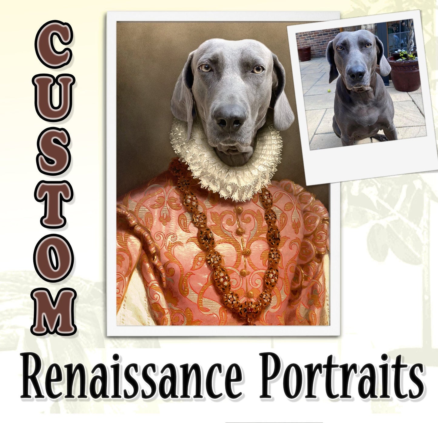 Custom Dog Portrait, Pet Portrait Royal, Renaissance Animal Painting, Funny Pet Lover Gift