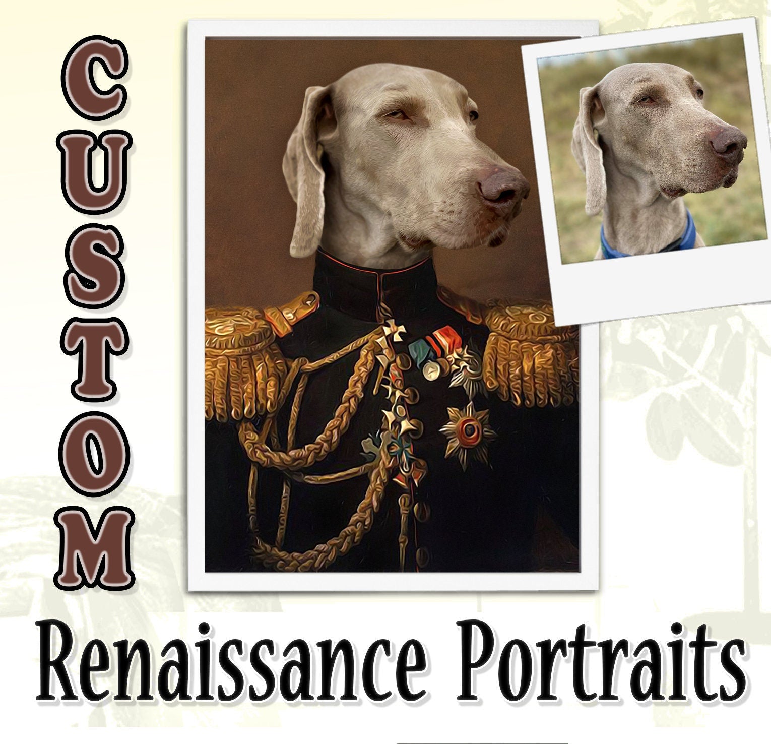 Custom Dog Portrait, Pet Portrait Royal, Renaissance Animal Painting, Funny Pet Lover Gift